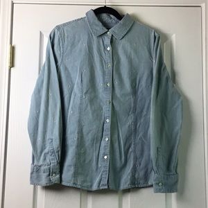 Fleur de Lis Embroidered Button Down